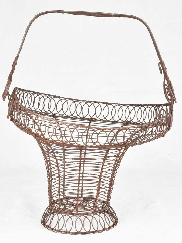 Whimsical vintage wire flower basket