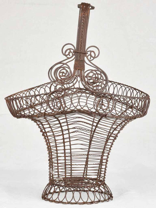 Fabulous early-century woven wire basket