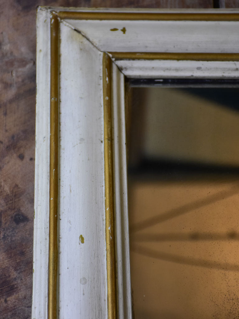 RESERVED - Very large antique French bistro mirror with pained brass frame