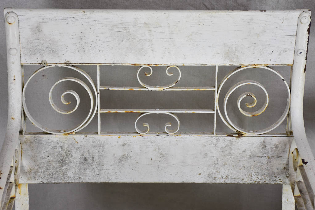 Pair of white 1930's French garden armchairs from Vichy