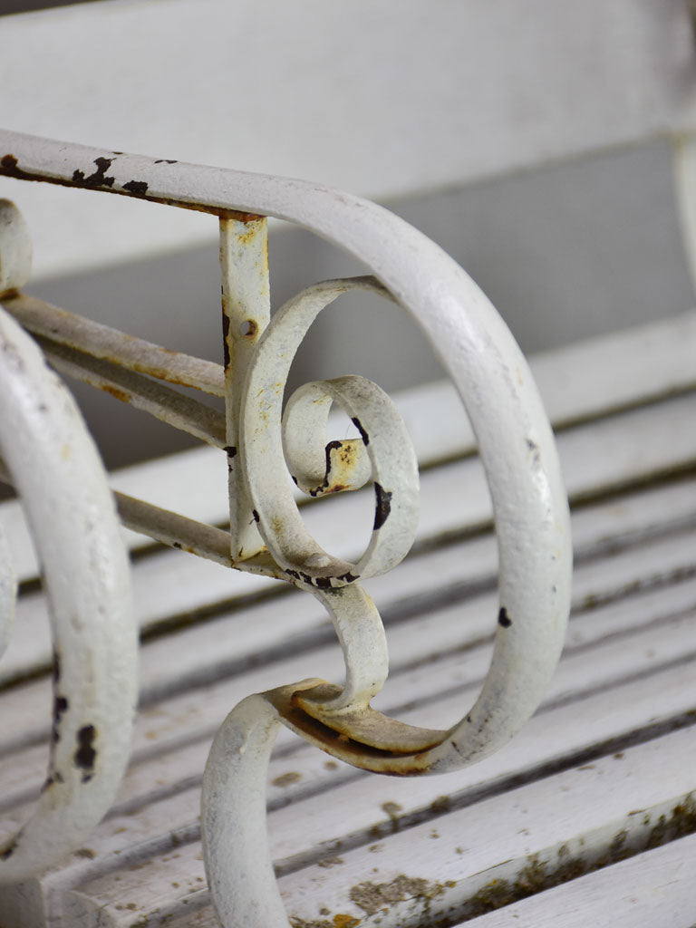 Pair of white 1930's French garden armchairs from Vichy