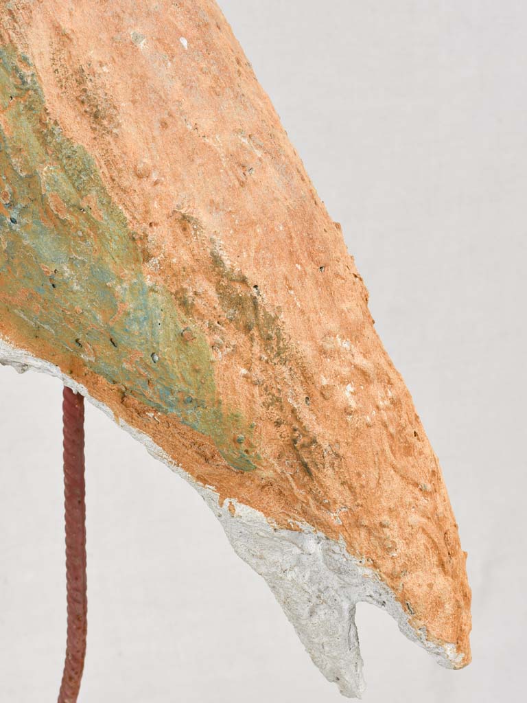 Locally-crafted Provence heron figure