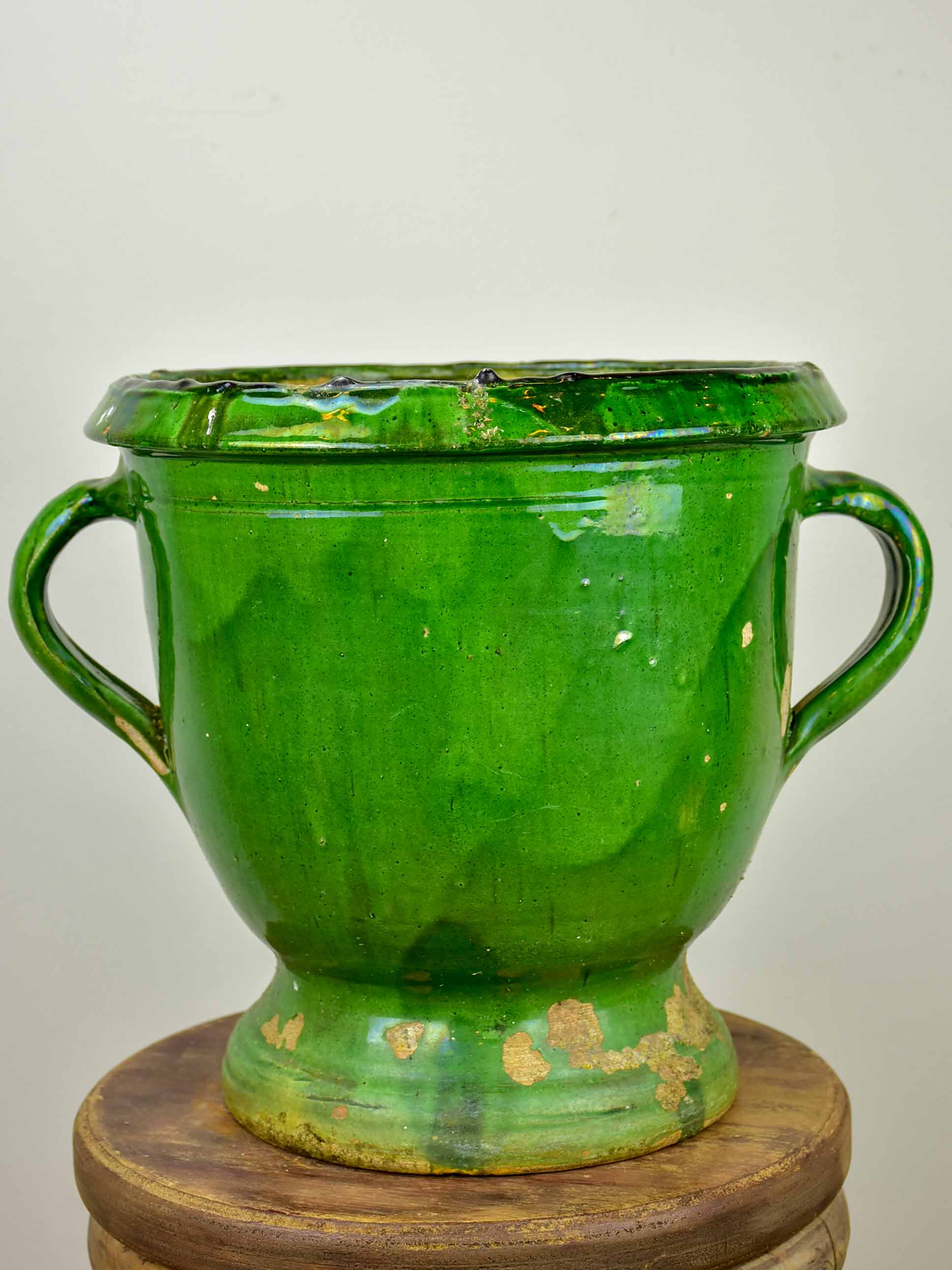 Antique French green garden planter from Castelnaudary - 12 ½''