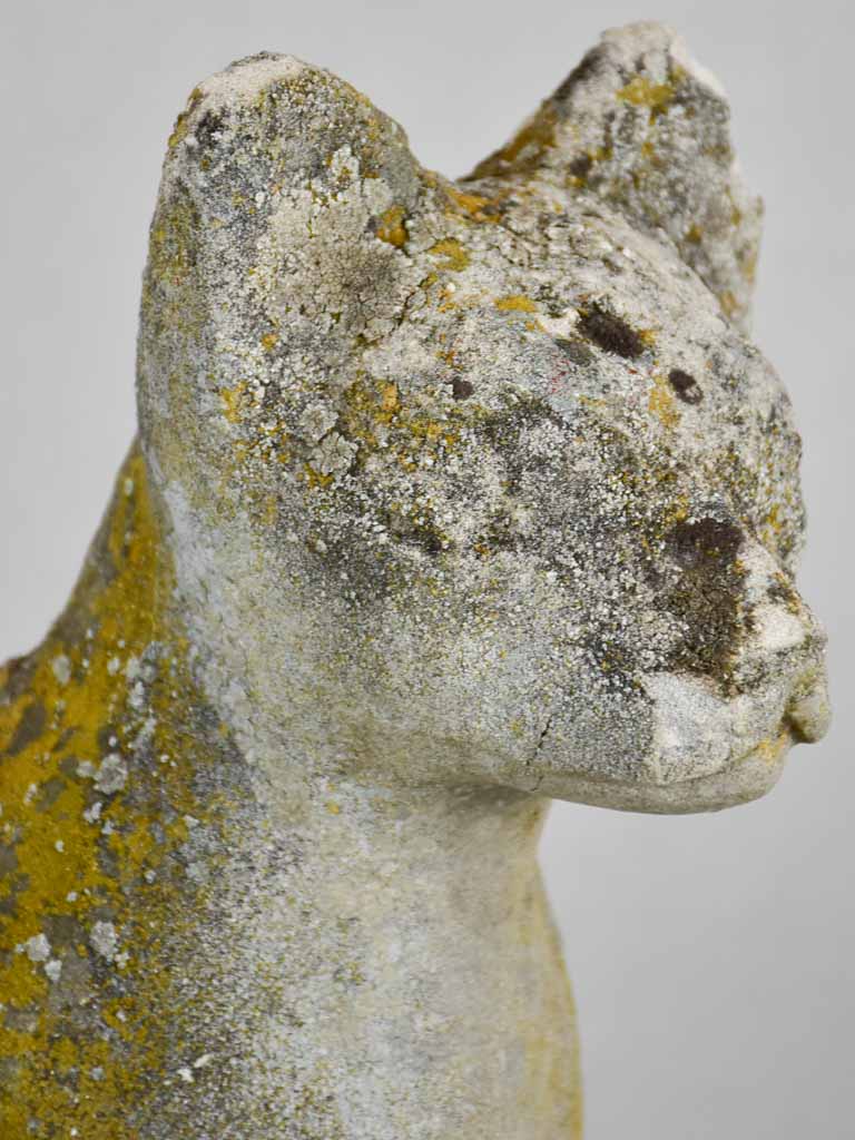 Large cement sculpture of a cat - 1960s. 22"