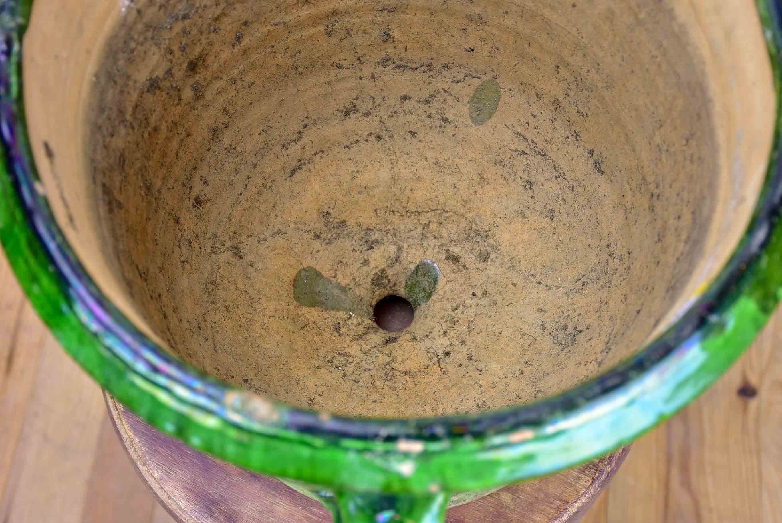 Antique French green garden planter from Castelnaudary - 12 ½''