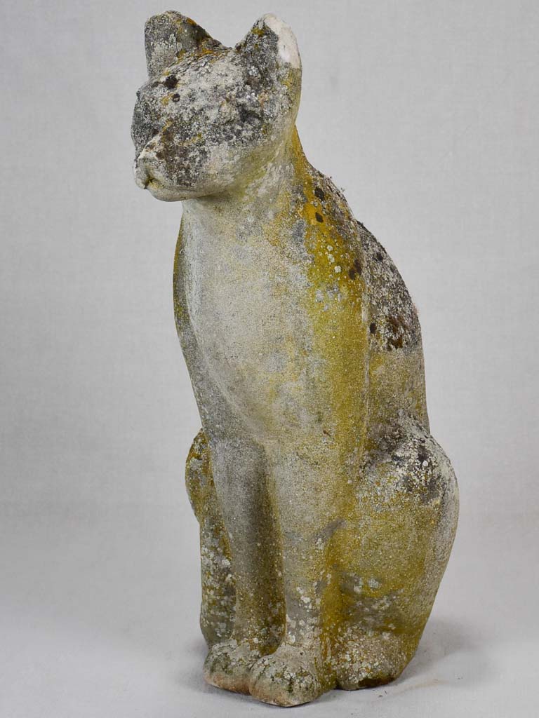 Large cement sculpture of a cat - 1960s. 22"