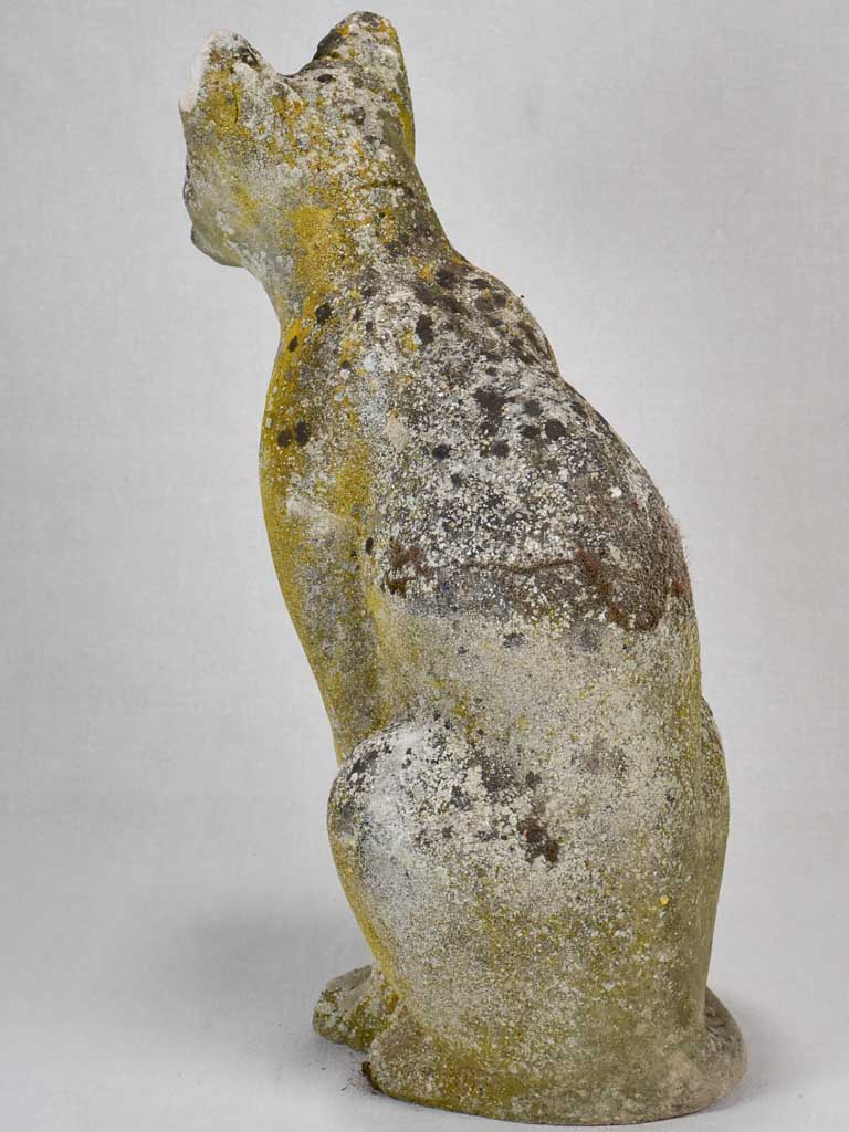 Large cement sculpture of a cat - 1960s. 22"