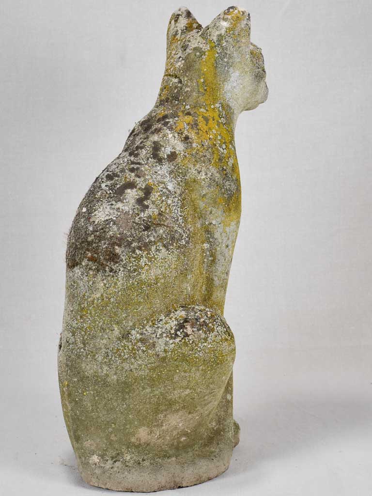 Large cement sculpture of a cat - 1960s. 22"
