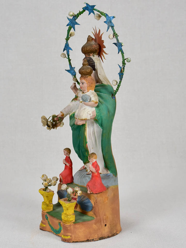 19th-century Santibelli sculpture of the Virgin Mary - Marseille 14¼"