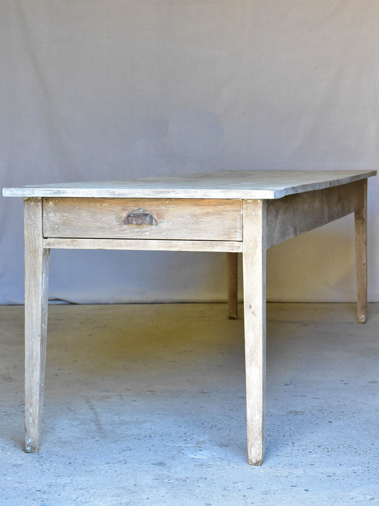 Early 20th Century French oak farmhouse table with two drawers and tapered legs 115¾" x 30¾"