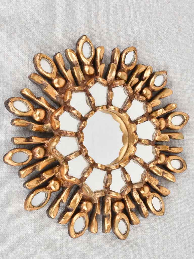 Small vintage sunburst mirror 8¾"
