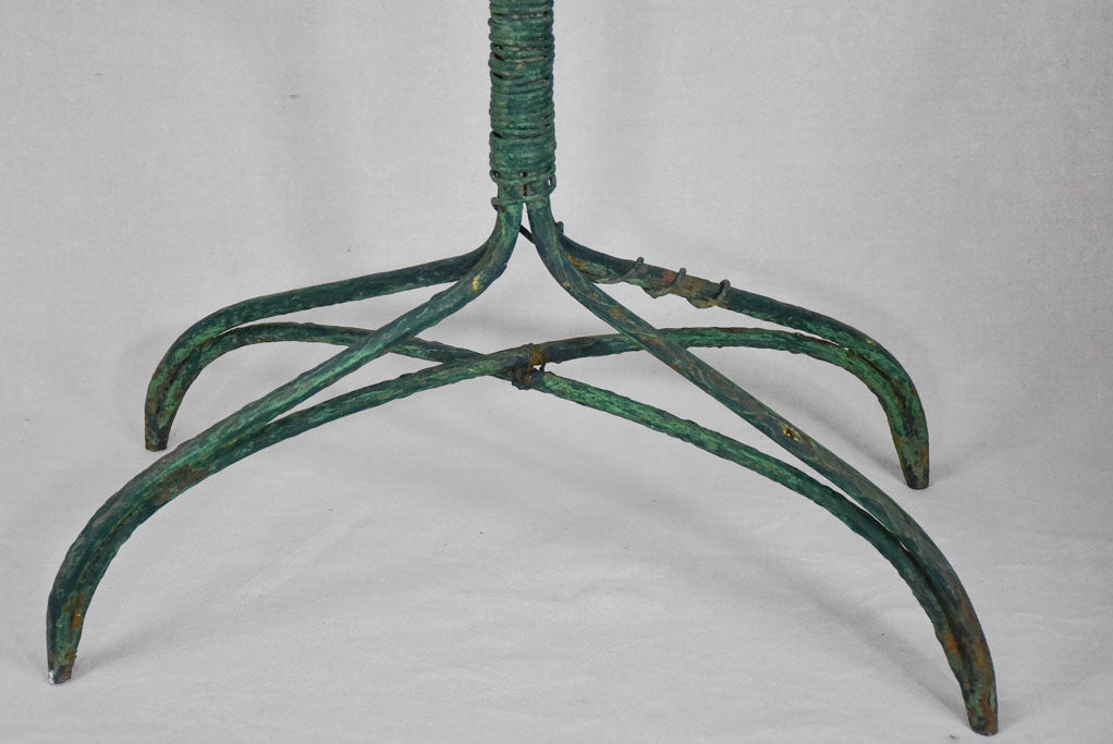 Antique French plant stand with green patina - wrought iron branches and vine 33¾"