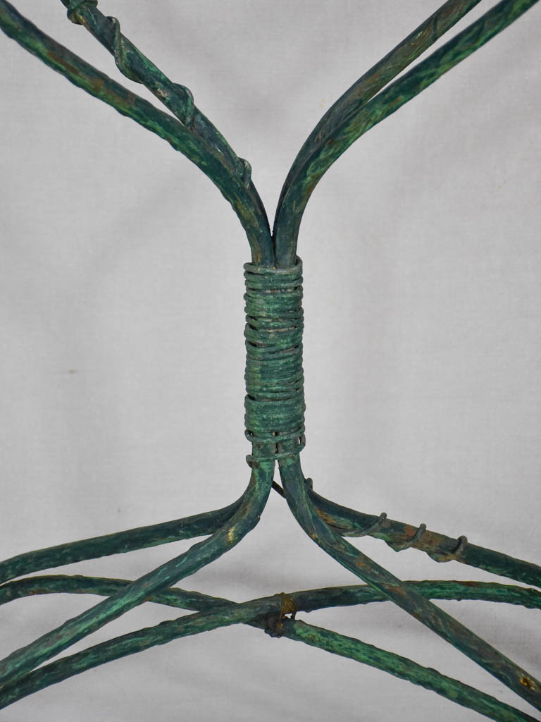 Antique French plant stand with green patina - wrought iron branches and vine 33¾"