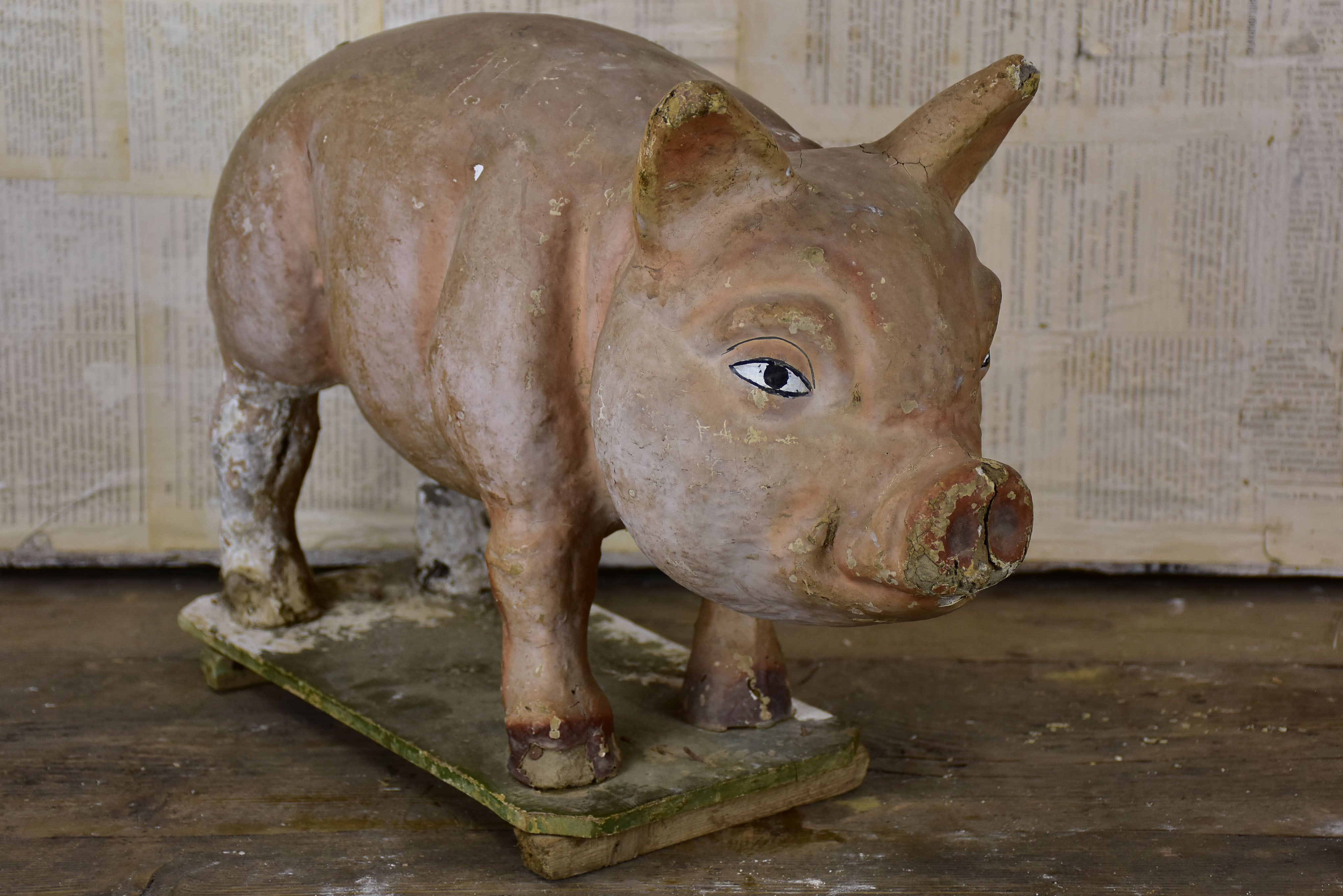 Antique French paper mache pig from a French charcuterie