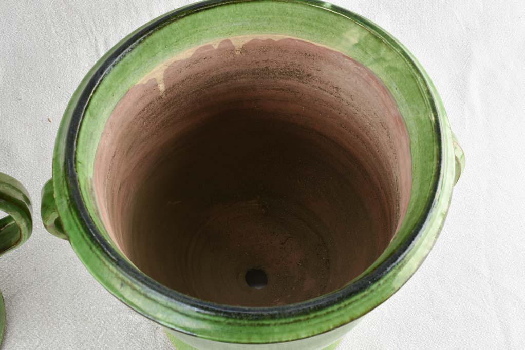 GREEN PAIR OF CASTELNAUDARY PLANTERS 13½"