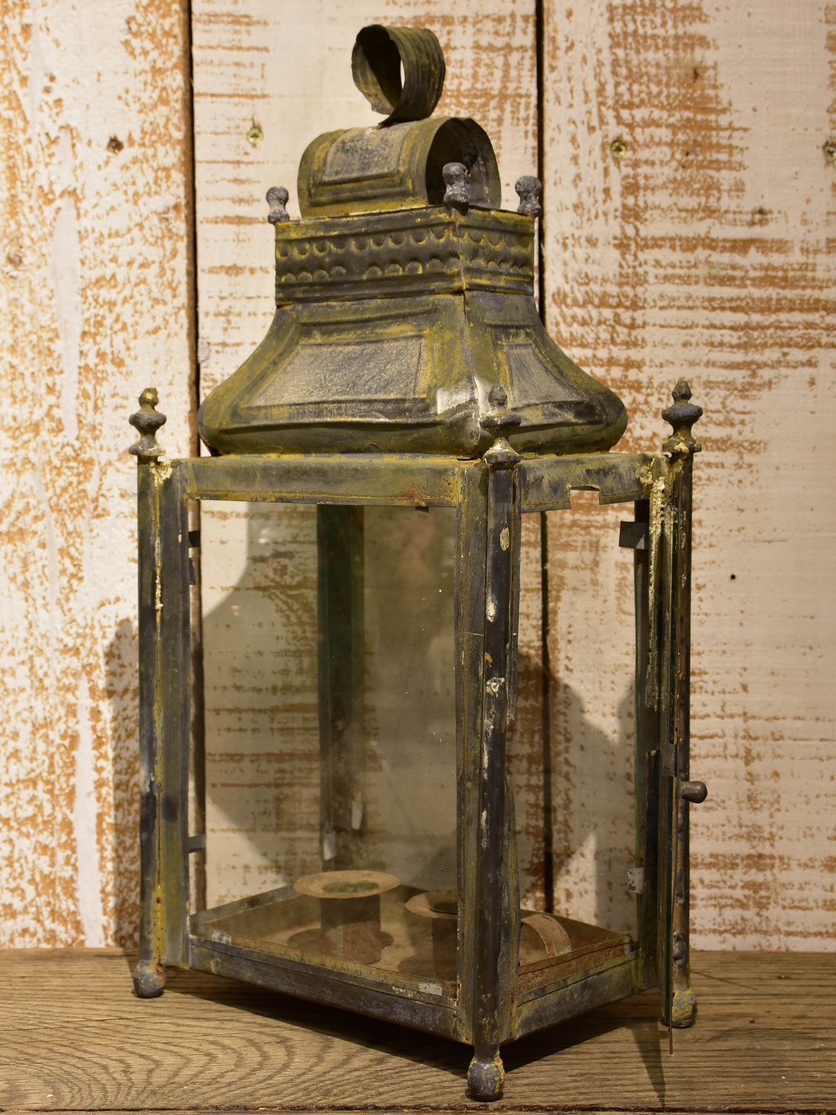 Antique French lantern – two candles