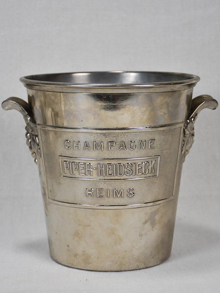 1930s Piper-Heidsieck champagne bucket with grape motifs 8¼"