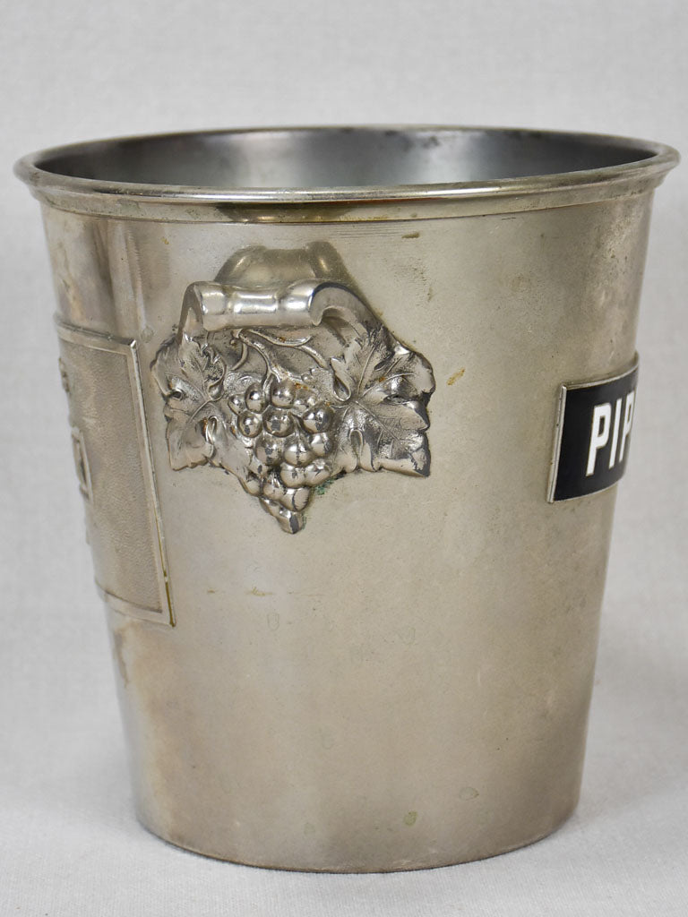 1930s Piper-Heidsieck champagne bucket with grape motifs 8¼"