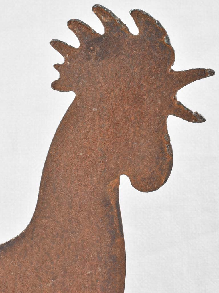 Vintage French metal weathervane rooster 17"