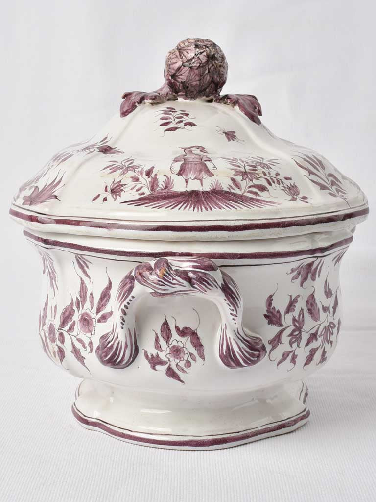 Purple Florals Louis XV-Style Tureen