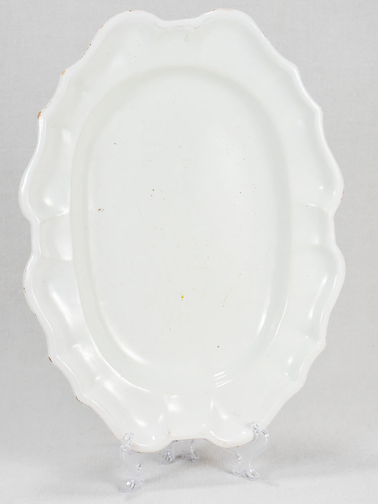Moustiers ironstone platter with rippled edge 11¾" x 16½"