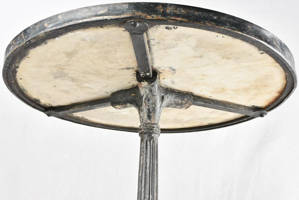 Antique French bistro table with marble top