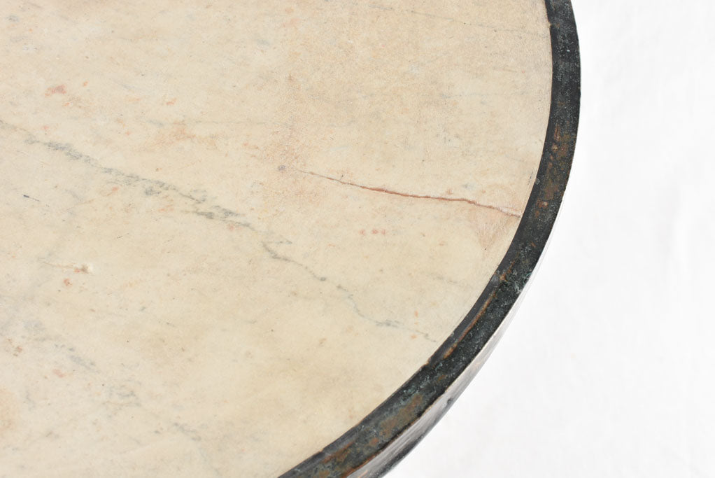 Antique French bistro table with marble top