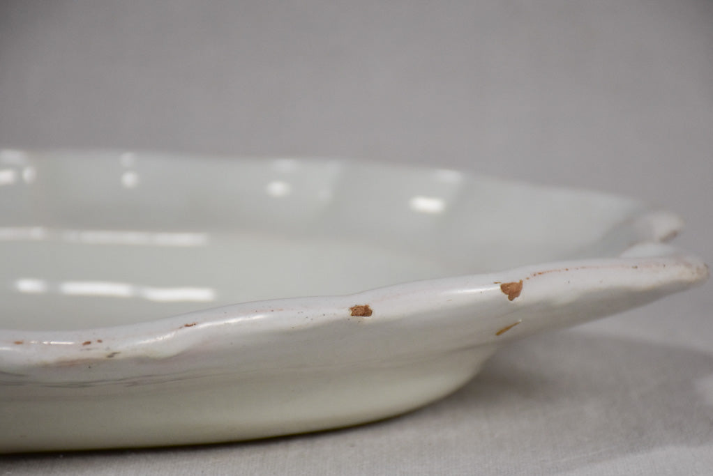 Moustiers ironstone platter with rippled edge 11¾" x 16½"
