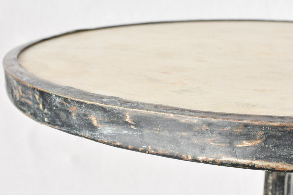 Antique French bistro table with marble top