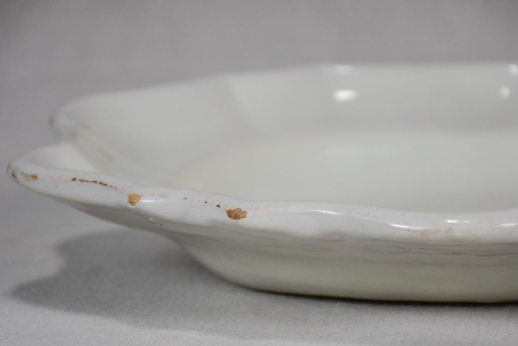 Moustiers ironstone platter with rippled edge 11¾" x 16½"
