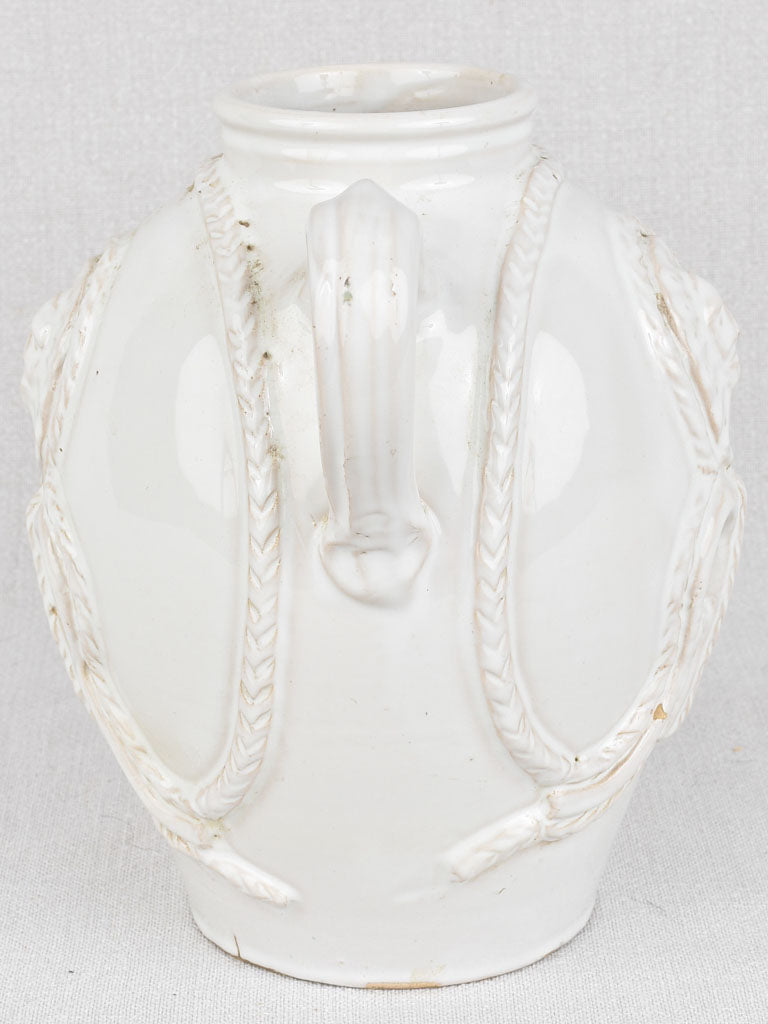 Vintage Émile Tessier vase with face motif 8¾"