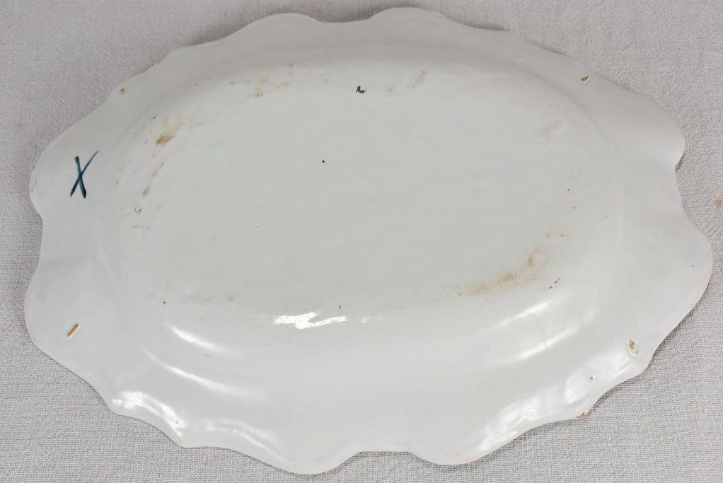 Moustiers ironstone platter with rippled edge 11¾" x 16½"