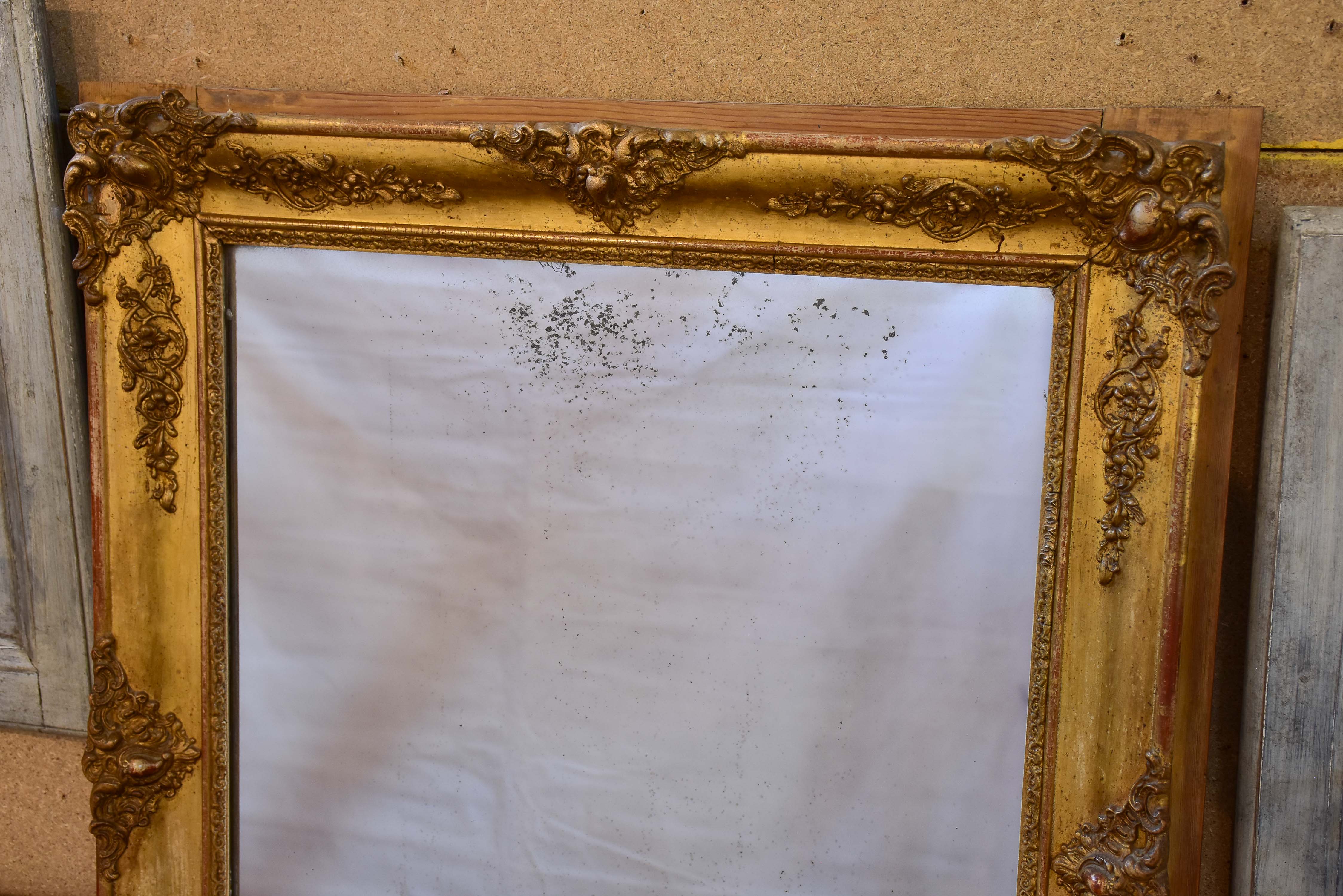 Antique French Louis XVI mirror with gilded frame 27 ½'' x 35”