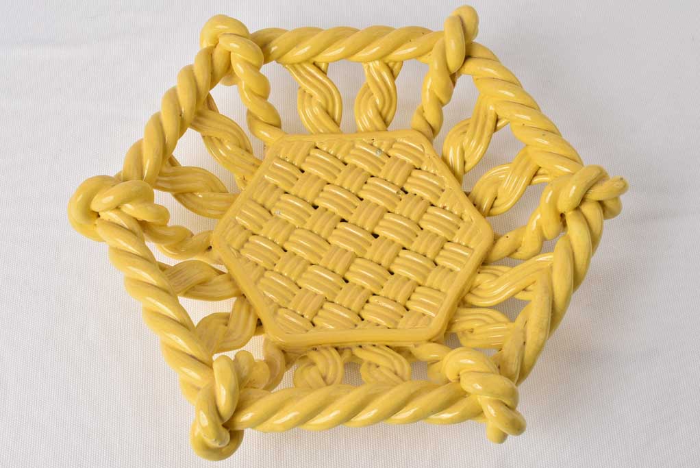 Vintage hexagonal fruit bowl - Vallauris 12¼"