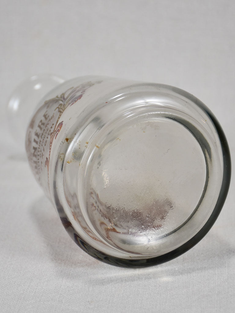 Glass carafe Côte des Cordeliers 9¾"1900s