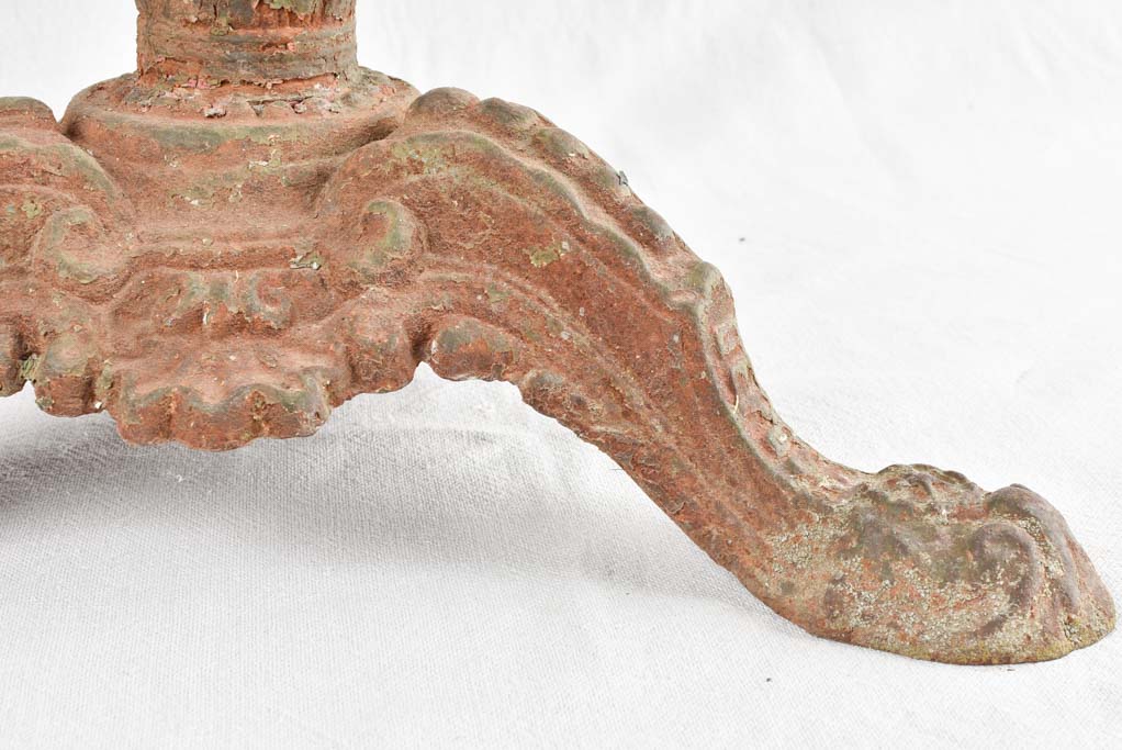 Antique bistro table with marble top & cast iron base