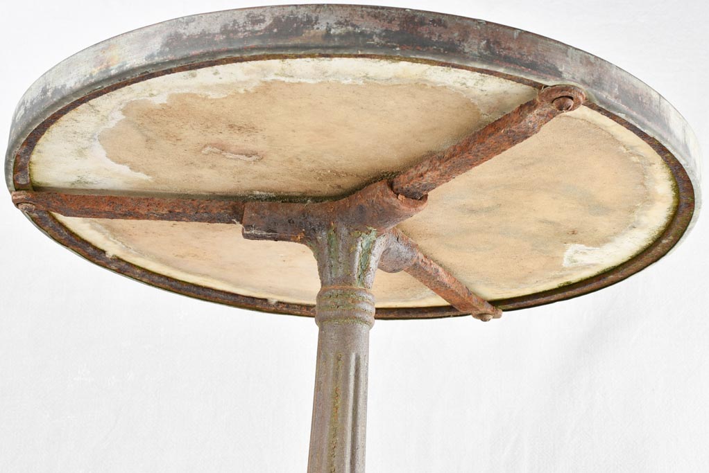 Antique bistro table with marble top & cast iron base