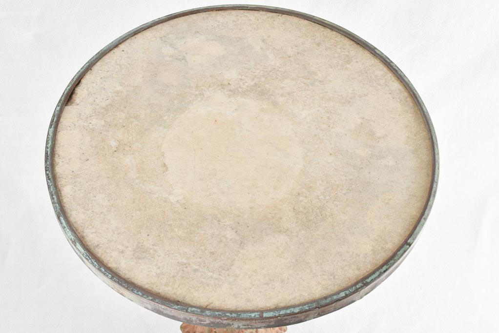 Antique bistro table with marble top & cast iron base