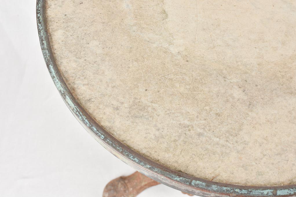 Antique bistro table with marble top & cast iron base