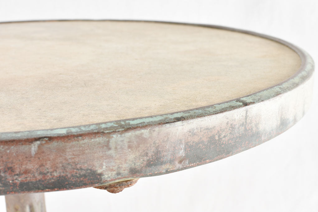 Antique bistro table with marble top & cast iron base