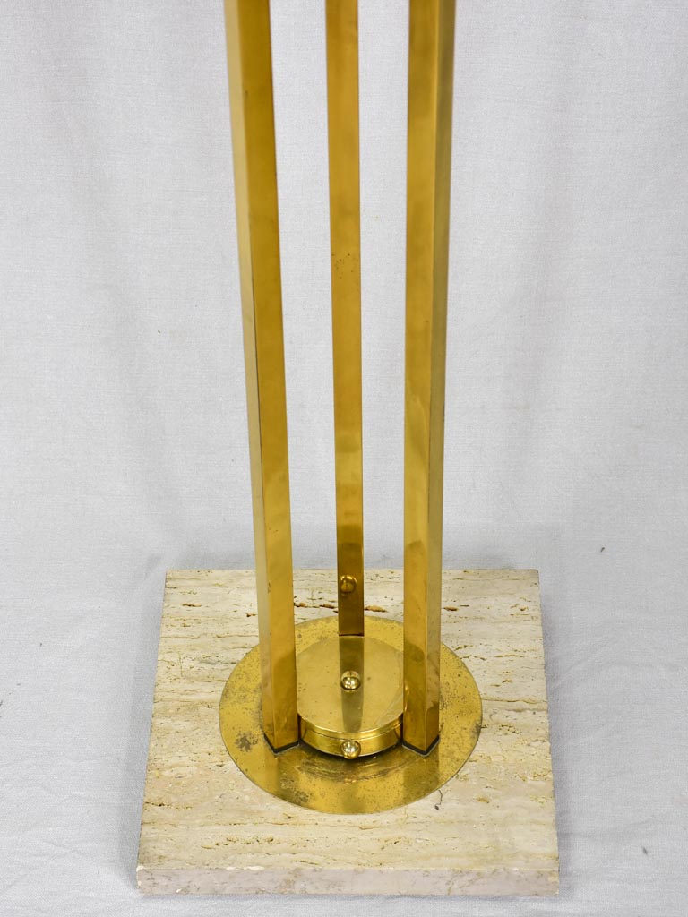 1970's coat rack - brass with travertine base 65¾"