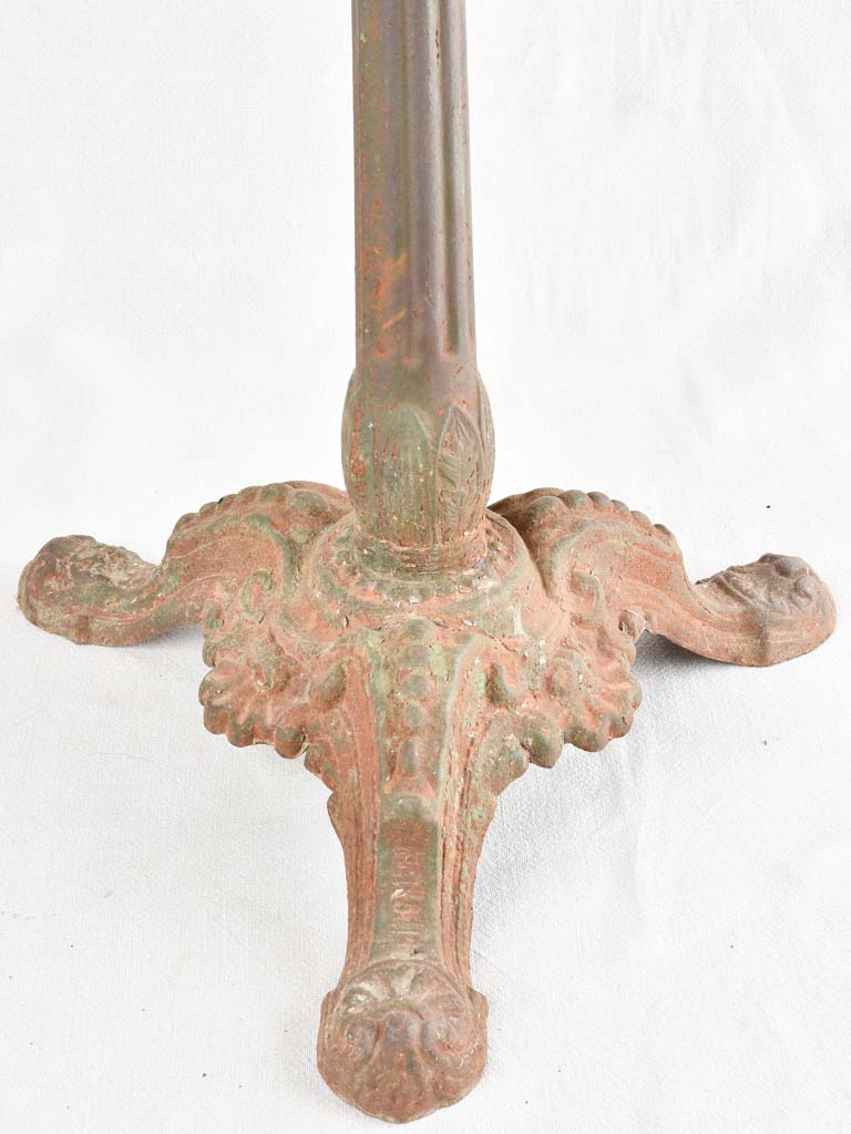 Antique bistro table with marble top & cast iron base