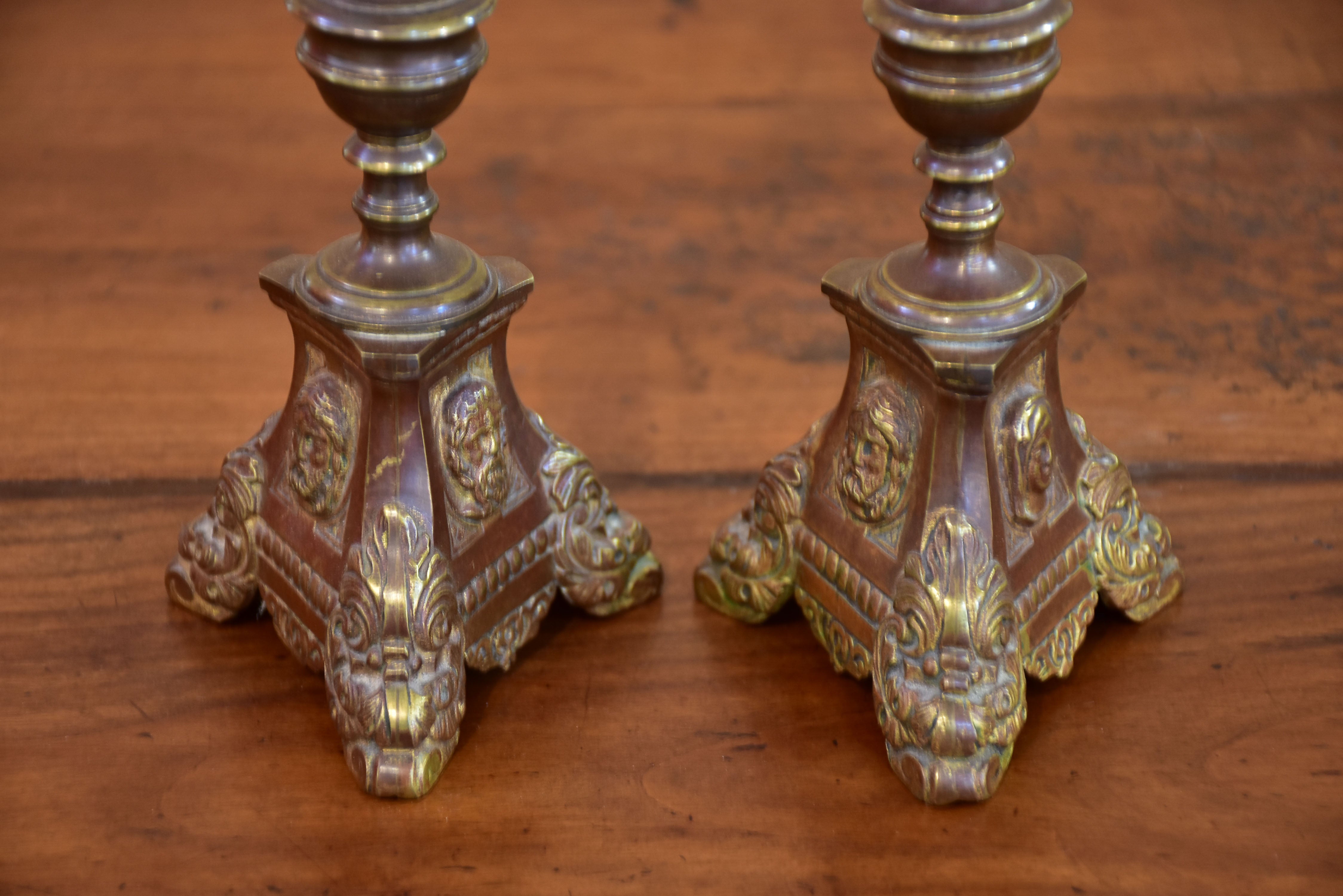 Pair of 19th century French church candlesticks