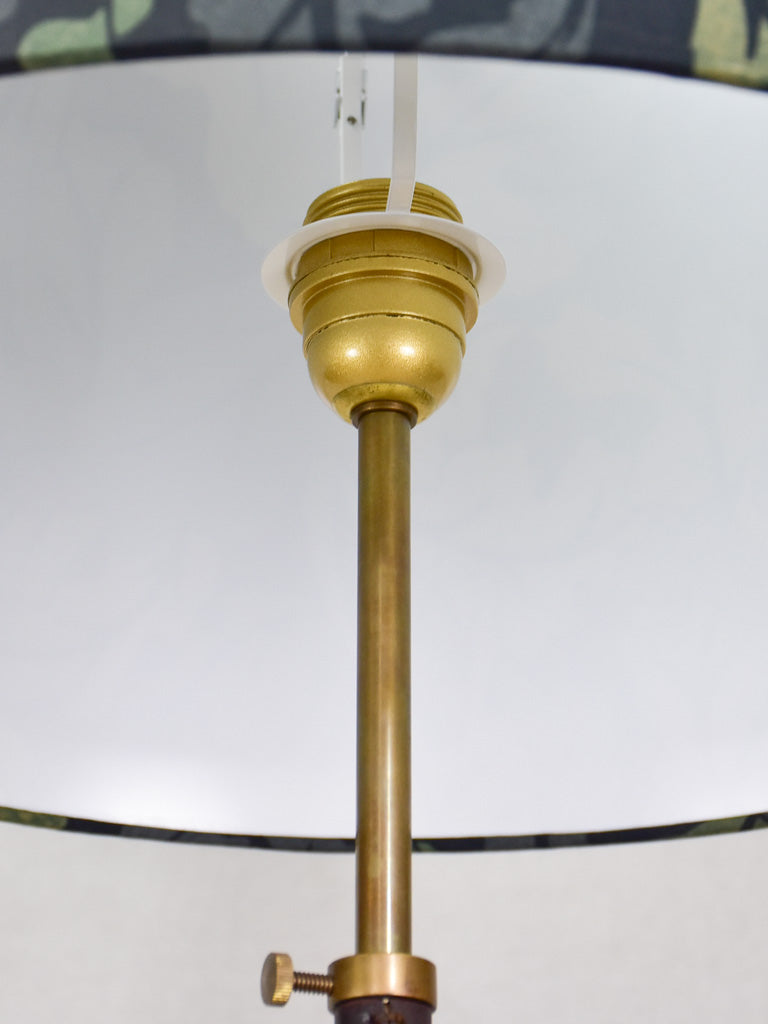 1970's golf club floor lamp - leather, brass, wood