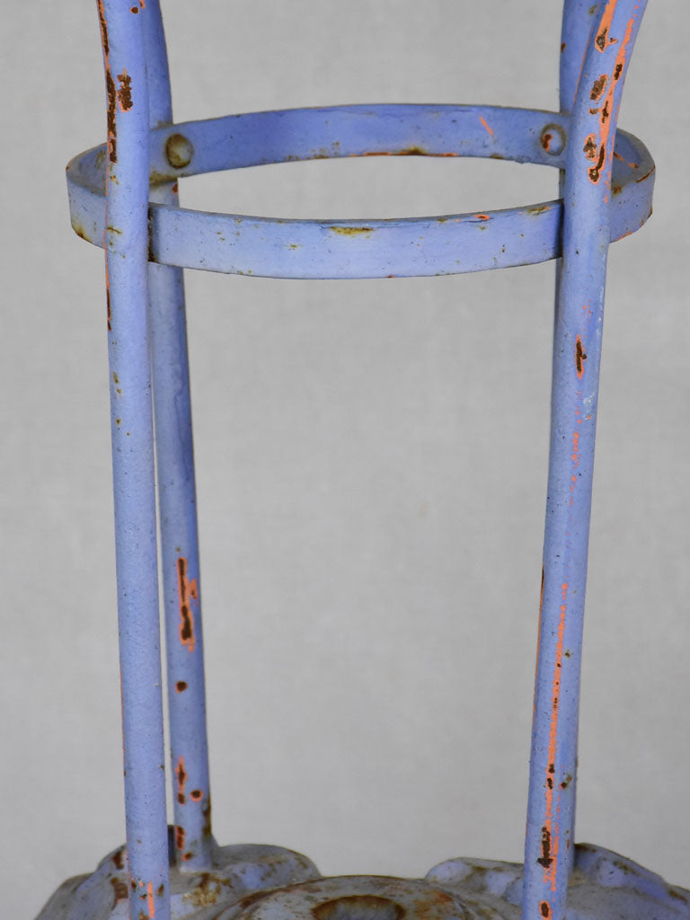 Vintage French garden table with light blue patina
