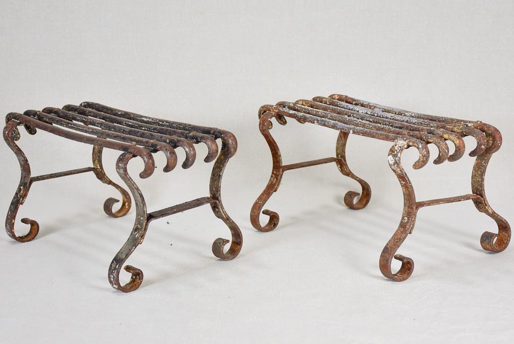 Pair of 19th-century French iron footstools