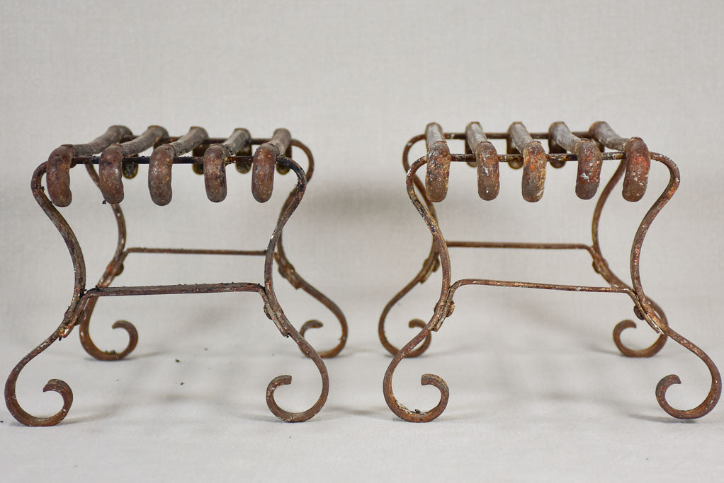 Pair of 19th-century French iron footstools