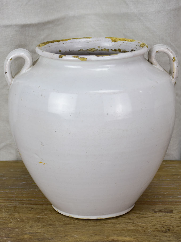Antique French pot - white 8¾"