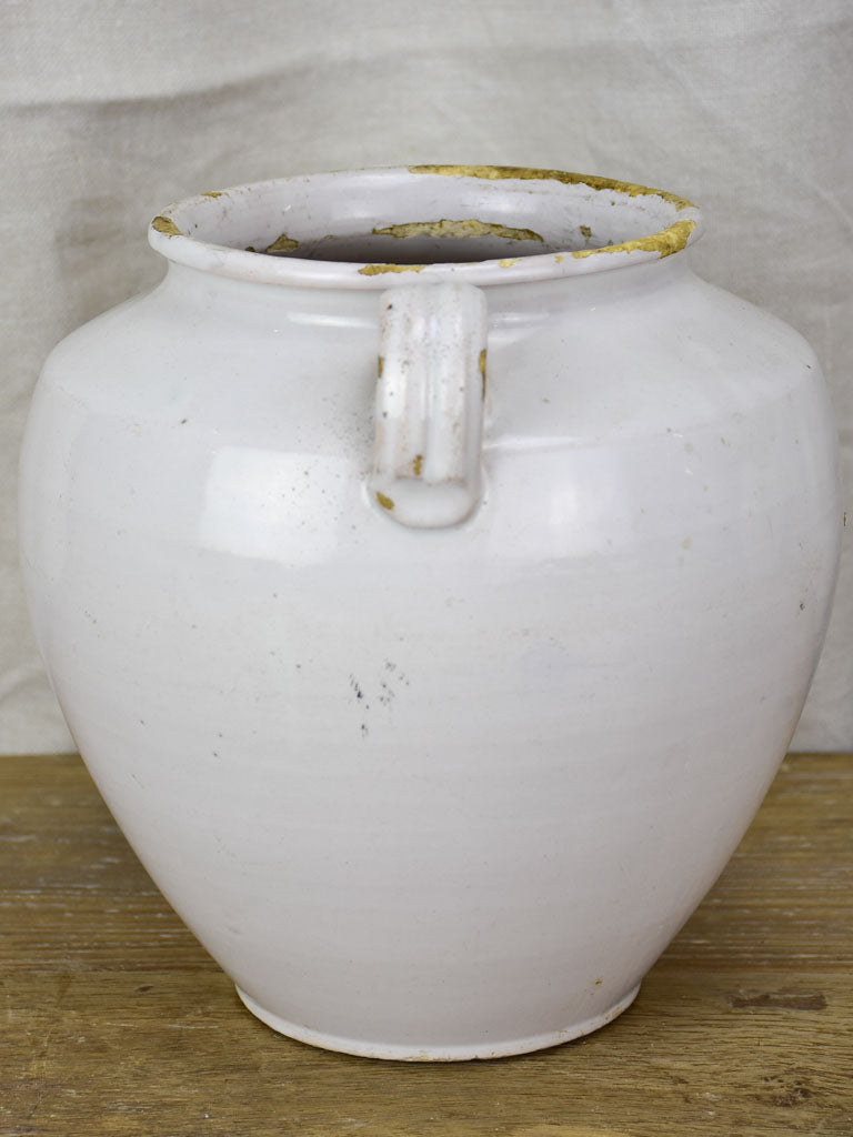 Antique French pot - white 8¾"