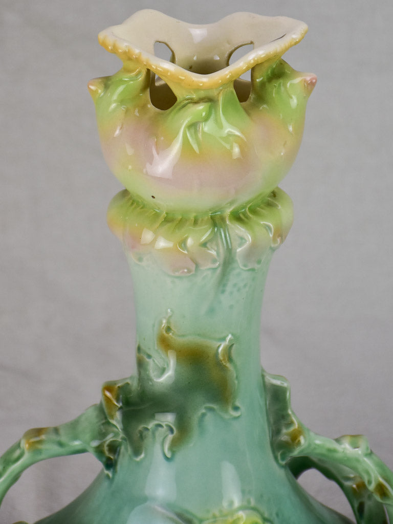 Pair of pretty Art Nouveau vases with maker's mark